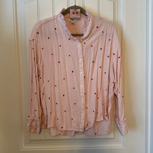 Button up shirt with earrings